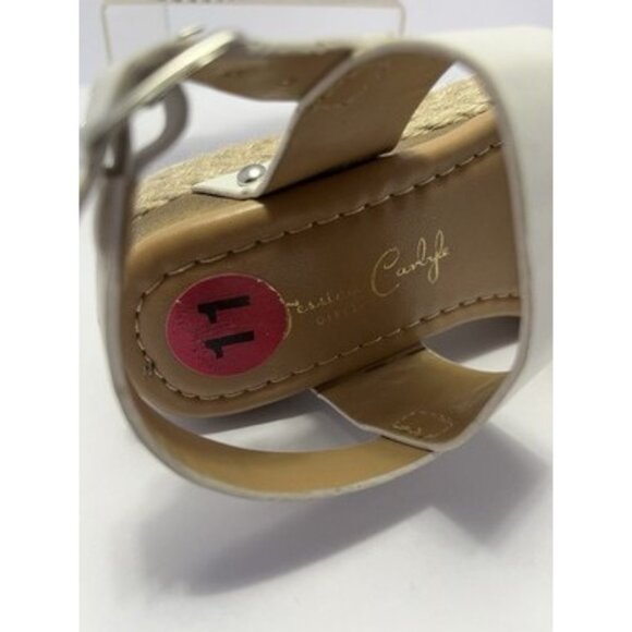 Jessica Carlyle Girls 11 White Strappy Platform Espadrilles Sandals - Picture 4 of 5